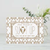 Invitation Gold & White Great Gatsby VOUS SEREZ MON MEILLEUR (Debout devant)