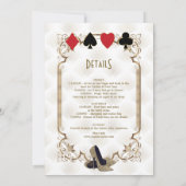 Invitation Gold White Las Vegas Casino Bachelorette Week-end (Dos)