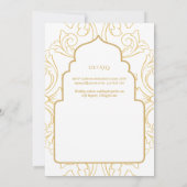 Invitation Gold White Ornate catholique Mariage de messe (Dos)