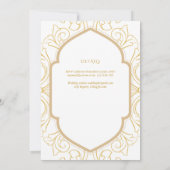 Invitation Gold White Ornate catholique Mariage de messe (Dos)