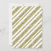 Invitation Gold White Parties scintillant Stripes Anniversair (Dos)