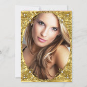 Invitation Gold White Pearl Tiara Photo Anniversaire (Dos)