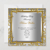 Invitation Gold White Silver Tour Eiffel Anniversaire (Dos)