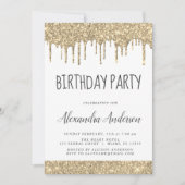 Invitation Gold White Sparkle Parties scintillant N'importe q (Devant)