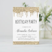 Invitation Gold White Sparkle Parties scintillant N'importe q (Debout devant)