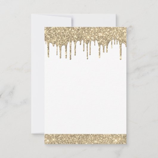 Invitation Gold White Sparkle Parties scintillant N'importe q (Dos)