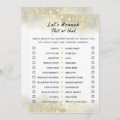 Invitation Gold White This or That Brunch Party Game (Devant / Derrière)