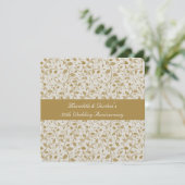 Invitation Gold White Vines Romantique 50e anniversaire Maria (Debout devant)