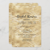 Invitation Gold White Zebra Imprimer douche nuptiale (Devant / Derrière)