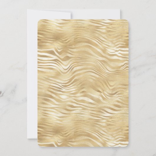 Invitation Gold White Zebra Imprimer douche nuptiale (Dos)