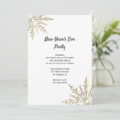 Invitation Gold Winter Flammes de neige Nouvel An Sove Party (Debout devant)