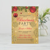 Invitation Gold Winter Glam Noël Fête (Debout devant)