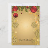 Invitation Gold Winter Glam Noël Fête (Dos)