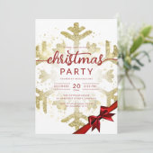 Invitation Gold Winter Parties scintillant Snow Company Noël (Debout devant)