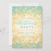 Invitation Gold Winter Silver Diamonds Noël Turquoise (Devant)