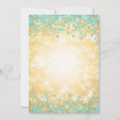 Invitation Gold Winter Silver Diamonds Noël Turquoise (Dos)