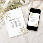 Invitation Gold Winter Snowflake Mariage privé / Elopement