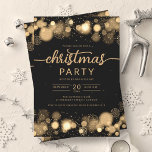 Invitation Gold Winter Wonderland Company Noël<br><div class="desc">Elégante société formelle et entreprise fêté de Noël / Cocktail / Dîner Invitation modèle avec des flocons d'or et des lumières de Noël. Impressionnez vos amis et collègues avec ce design sophistiqué et élégant d'invitation.</div>