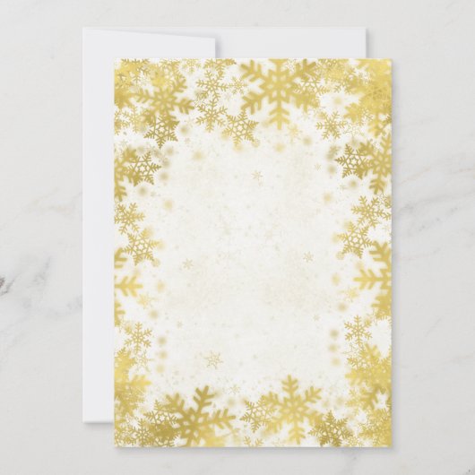 Invitation Gold Winter Wonderland fête de Noël (Dos)