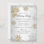Invitation Gold Winter Wonderland Noël Fête 5 (Devant)