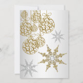 Invitation Gold Winter Wonderland Noël Fête 5 (Dos)