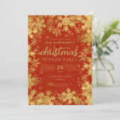 Invitation Gold Winter Wonderland Noël Rouge (Debout devant)