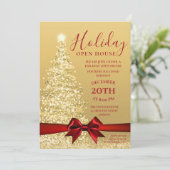 Invitation Gold Xmas Noël (Debout devant)