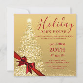 Invitation Gold Xmas Noël Holiday Open House Invit (Devant)