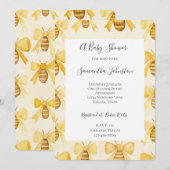 Invitation Gold Yellow Honey Bees Honey Combs Baby Shower (Devant / Derrière)