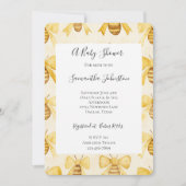 Invitation Gold Yellow Honey Bees Honey Combs Baby Shower (Devant)
