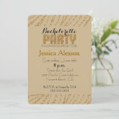 Invitation Gold Zebra Print Faux Parties scintillant Bachelor (Debout devant)