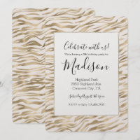 Gold Zebra Print Glitz Anniversaire