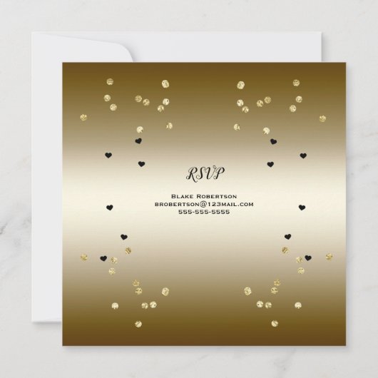 Invitation Golden 50e anniversaire Mariage Confetti Elégant (Dos)