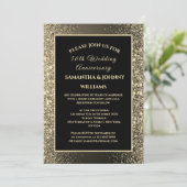 Invitation Golden 50th Mariage Anniversary Photo Gold (Debout devant)
