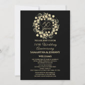 Invitation Golden 50th Mariage Anniversary Photo Gold (Devant)