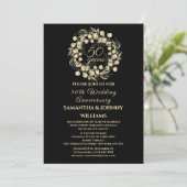 Invitation Golden 50th Mariage Anniversary Photo Gold (Debout devant)