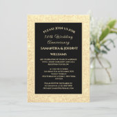 Invitation Golden 50th Mariage Anniversary Photo Gold (Debout devant)