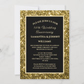 Invitation Golden 50th Mariage Anniversary Photo Gold (Devant)