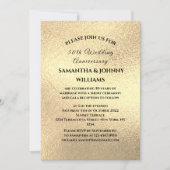 Invitation Golden 50th Mariage Anniversary Photo Gold (Devant)
