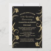 Invitation Golden 50th Mariage Anniversary Photo Gold (Devant)