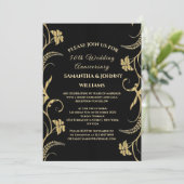 Invitation Golden 50th Mariage Anniversary Photo Gold (Debout devant)