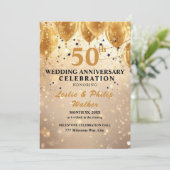 Invitation Golden 50th Wedding Anniversary Celebration (Debout devant)