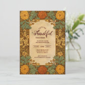 Invitation Golden Automne Thanksgiving Celebration (Debout devant)