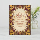 Invitation Golden Automne Thanksgiving Celebration (Debout devant)