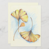 Invitation Golden Autumn Ginkgo (Devant / Derrière)