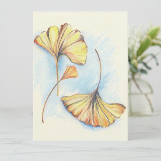 Invitation Golden Autumn Ginkgo (Debout devant)