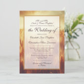 Invitation Golden Autumn Harvest Grasses Formal Wedding (Debout devant)