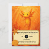 Invitation Golden Axolotl in Coral Reef Birthday (Devant)