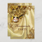 Invitation Golden Baroque Masquerade (Devant / Derrière)