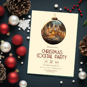 Invitation Golden Bauble Office Party